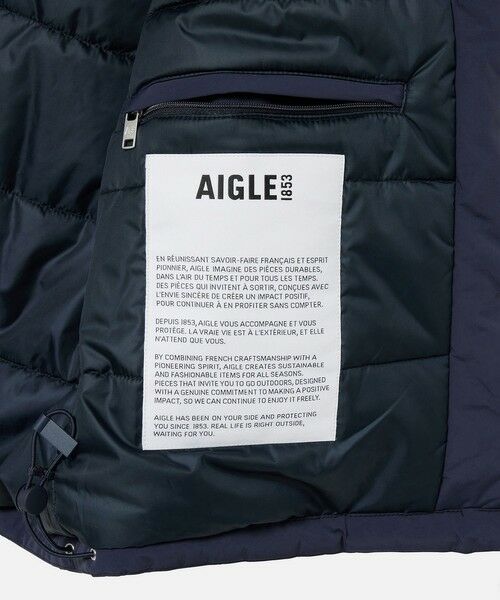 AIGLE / エーグル ダウンジャケット・ベスト | DUPONT SORONA中綿 撥水 インサレーション スタンドカラーナイロン ジップアップ ダウンベスト / フードあり | 詳細17