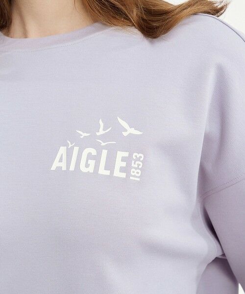 AIGLE / エーグル スウェット | UVカット ボクシーシルエット クロップド丈 ロングスリーブ スウェットTシャツ | 詳細1