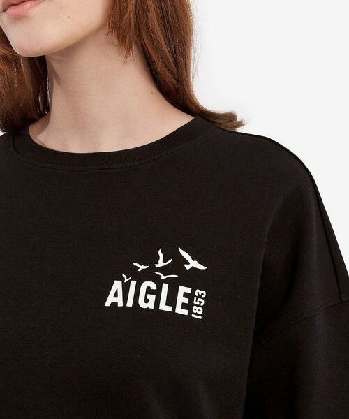 AIGLE / エーグル スウェット | UVカット ボクシーシルエット クロップド丈 ロングスリーブ スウェットTシャツ | 詳細4