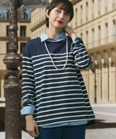 LINKABLE フレアタグロングスリーブTシャツ（ボーダー） セール】 マリンストライプ ロングスリーブボーダーTシャツ RP