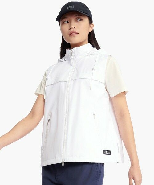 AIGLE/エーグル 防風 透湿 撥水 防水 WINDSTOPPER ウインドストッパー スリーブレスジャケット ミリタリーベスト フード脱着可 ホワイト 36(S) AIGLE/エーグル 防風 透湿 撥水 防水 WINDSTOPPER ウインドストッパー スリーブレスジャケット ミリタリーベスト フード脱着可 ホワイト 36(S)