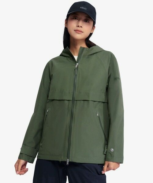 AIGLE/エーグル GORE-TEX ゴアテックス 防風 撥水 透湿 軽量 パッカブルフーデッドジャケット モスグリーン 38(M) AIGLE/エーグル GORE-TEX ゴアテックス 防風 撥水 透湿 軽量 パッカブルフーデッドジャケット モスグリーン 38(M)