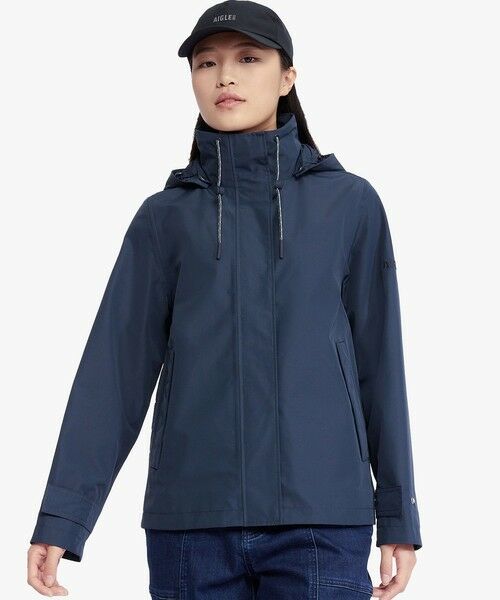AIGLE/エーグル GORE-TEX ゴアテックス 防水 撥水 防風 透湿 2レイヤーフーデッドハイキングジャケット / フード取り外し可 ダークブルー 40(L) AIGLE/エーグル GORE-TEX ゴアテックス 防水 撥水 防風 透湿 2レイヤーフーデッドハイキングジャケット / フード取り外し可 ダークブルー 40(L)