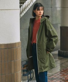 AIGLE ダークグレー モッズコート メンズ ゴアテックス フーデッドレインコート ZBHAP07 - AIGLE
