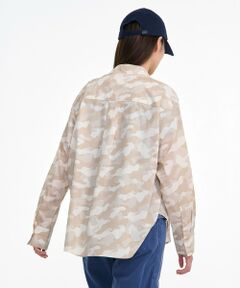 AIGLE　レディース　バンドカラー　プルオーバーシャツ　フラワープリント　イエロー　ホワイト　ミントブルー　　S セール】 吸水速乾 プリント レギュラーカラーロングスリーブ