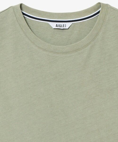 AIGLE / エーグル Tシャツ | コットンリネン トーンオントーン ワンポイント刺繍半袖Tシャツ | 詳細8