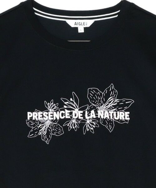 AIGLE/エーグル 速乾 抗菌 防臭 フラワープリント半袖Tシャツ ブラック S AIGLE/エーグル 速乾 抗菌 防臭 フラワープリント半袖Tシャツ ブラック S
