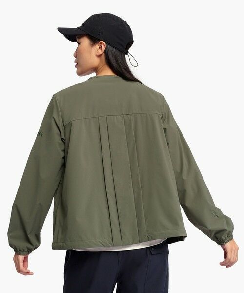 AIGLE / エーグル ノーカラージャケット | 撥水 UVカット ワンポイントロゴ刺繍 ノーカラージャケット | 詳細10