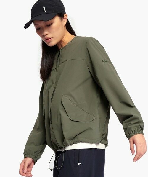 AIGLE / エーグル ノーカラージャケット | 撥水 UVカット ワンポイントロゴ刺繍 ノーカラージャケット | 詳細9