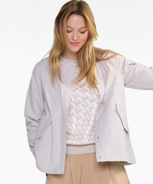 AIGLE / エーグル ノーカラージャケット | 撥水 UVカット ワンポイントロゴ刺繍 ノーカラージャケット | 詳細12