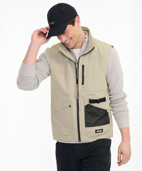 AIGLE/エーグル 撥水マルチポケット ナイロンジレベスト ベージュ M(日本サイズL) AIGLE/エーグル 撥水マルチポケット ナイロンジレベスト ベージュ M(日本サイズL)