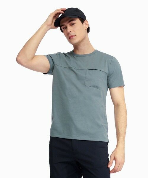 AIGLE/エーグル UVカット 速乾 ポケット付き 半袖Tシャツ ダークグリーン M AIGLE/エーグル UVカット 速乾 ポケット付き 半袖Tシャツ ダークグリーン M