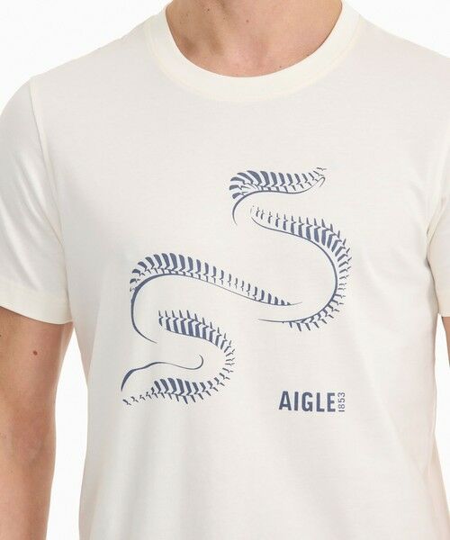 AIGLE/エーグル 吸水速乾 プリント 半袖Tシャツ ホワイト M AIGLE/エーグル 吸水速乾 プリント 半袖Tシャツ ホワイト M