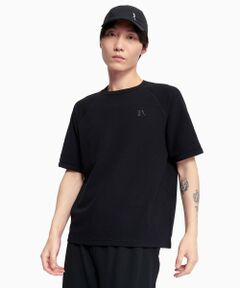 AIGLE / エーグル Tシャツ | UVカット 吸水速乾 ラグランスリーブ ワンポイント刺繍ロゴ ワッフル半袖ニットTシャツ