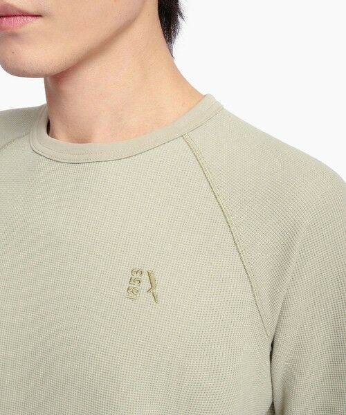 AIGLE / エーグル Tシャツ | UVカット 吸水速乾 ラグランスリーブ ワンポイント刺繍ロゴ ワッフル半袖ニットTシャツ | 詳細3