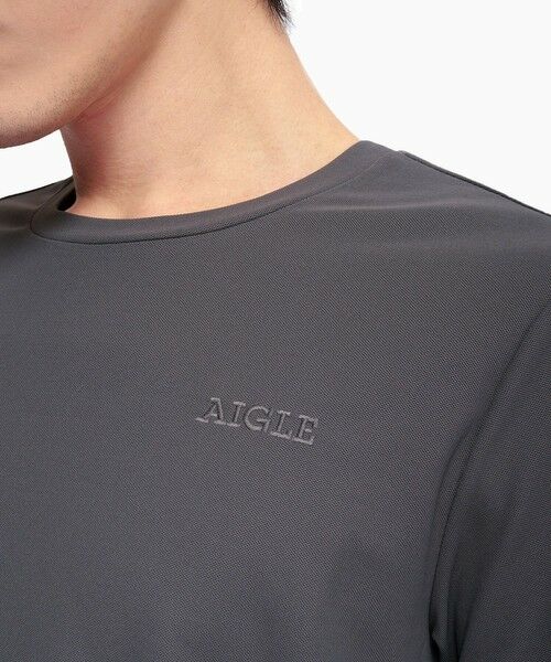 AIGLE / エーグル Tシャツ | 吸水速乾 UVカット 接触冷感 COOL TOUCH ワンポイント刺繍ロゴ半袖Tシャツ | 詳細1