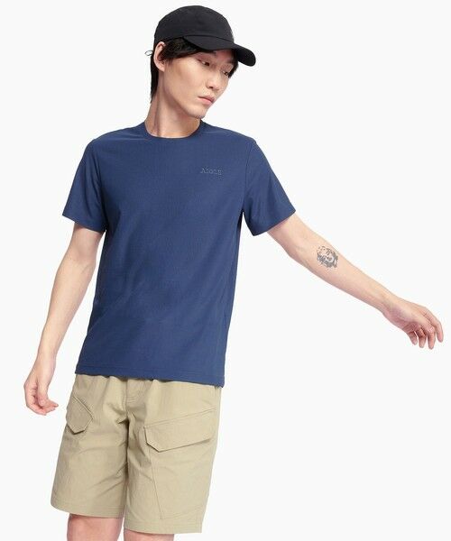 AIGLE/エーグル 吸水速乾 UVカット 接触冷感 COOL TOUCH ワンポイント刺繍ロゴ半袖Tシャツ ネイビー XL AIGLE/エーグル 吸水速乾 UVカット 接触冷感 COOL TOUCH ワンポイント刺繍ロゴ半袖Tシャツ ネイビー XL