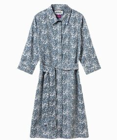 AIGLE / エーグル ミニ丈・ひざ丈ワンピース | 花柄 フラワー リバティロングシャツドレス / シャツワンピース