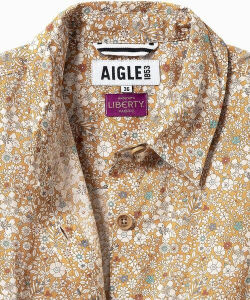AIGLE / エーグル ミニ丈・ひざ丈ワンピース | 花柄 フラワー リバティロングシャツドレス / シャツワンピース | 詳細4