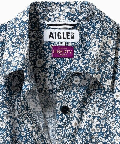 AIGLE / エーグル ミニ丈・ひざ丈ワンピース | 花柄 フラワー リバティロングシャツドレス / シャツワンピース | 詳細14