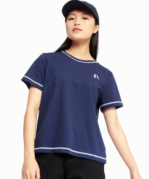AIGLE/エーグル 接触冷感ロゴTシャツ ダークブルー L AIGLE/エーグル 接触冷感ロゴTシャツ ダークブルー L
