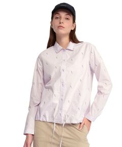 AIGLE / エーグル シャツ・ブラウス | バードプリント エンブロイダー ピマコットン ロングスリーブシャツ