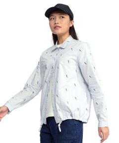 AIGLE / エーグル シャツ・ブラウス | バードプリント エンブロイダー ピマコットン ロングスリーブシャツ