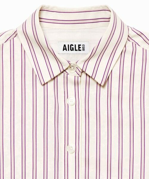 AIGLE / エーグル シャツ・ブラウス | 吸水速乾 ストライプロングスリーブシャツ | 詳細12