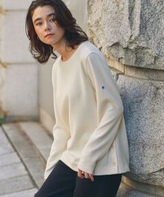 AIGLE / エーグル スウェット | サイドスリットボタン クルーネックフリースプルオーバー