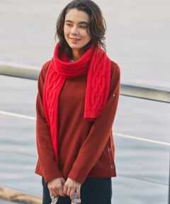 AIGLE / エーグル スウェット | サイドスリットボタン クルーネックフリースプルオーバー