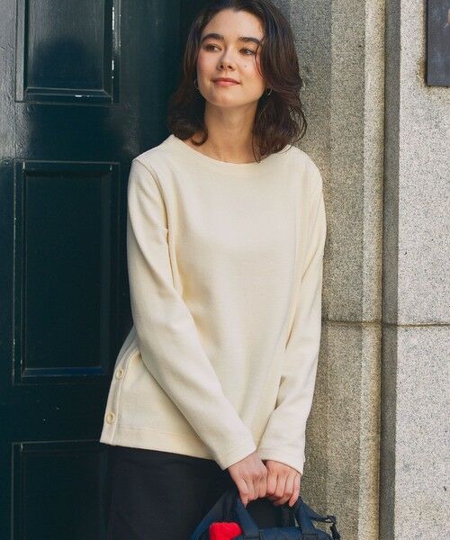 AIGLE / エーグル スウェット | サイドスリットボタン クルーネックフリースプルオーバー | 詳細1