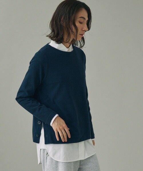 AIGLE / エーグル スウェット | サイドスリットボタン クルーネックフリースプルオーバー | 詳細7