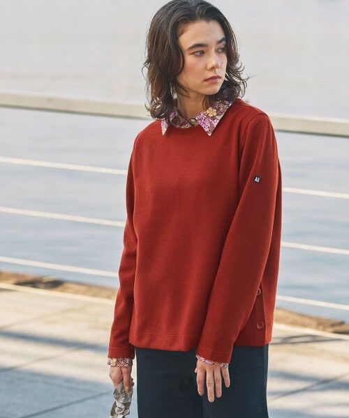 AIGLE / エーグル スウェット | サイドスリットボタン クルーネックフリースプルオーバー | 詳細13