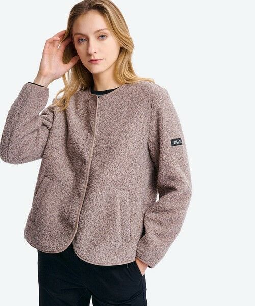 AIGLE/エーグル カーディガン シェルパフリースジャケット グレー 38(M) AIGLE/エーグル カーディガン シェルパフリースジャケット グレー 38(M)