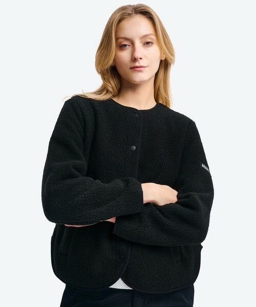 AIGLE/エーグル カーディガン シェルパフリースジャケット ブラック 36(S) AIGLE/エーグル カーディガン シェルパフリースジャケット ブラック 36(S)