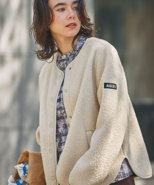 AIGLE / エーグル ブルゾン | カーディガン シェルパフリースジャケット | 詳細16
