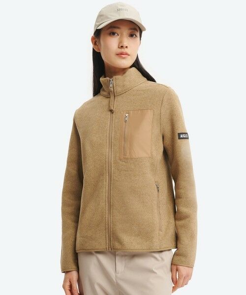 AIGLE/エーグル ポーラテック フルジップフリースブルゾンジャケット ベージュ 38(M) AIGLE/エーグル ポーラテック フルジップフリースブルゾンジャケット ベージュ 38(M)