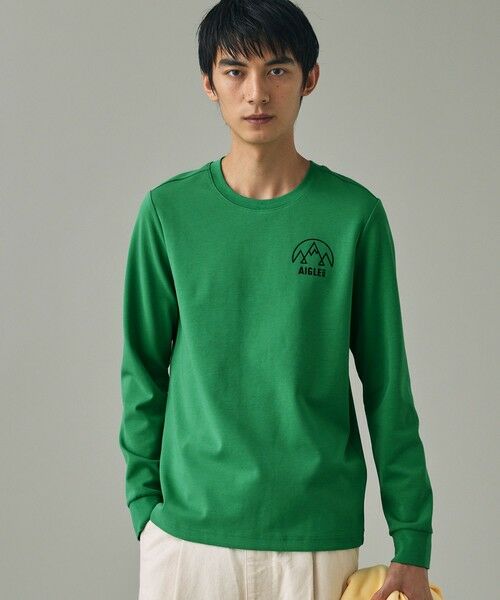 AIGLE / エーグル Tシャツ | UVカット ワンポイントロゴ ロングスリーブ 長袖リブTシャツ | 詳細1
