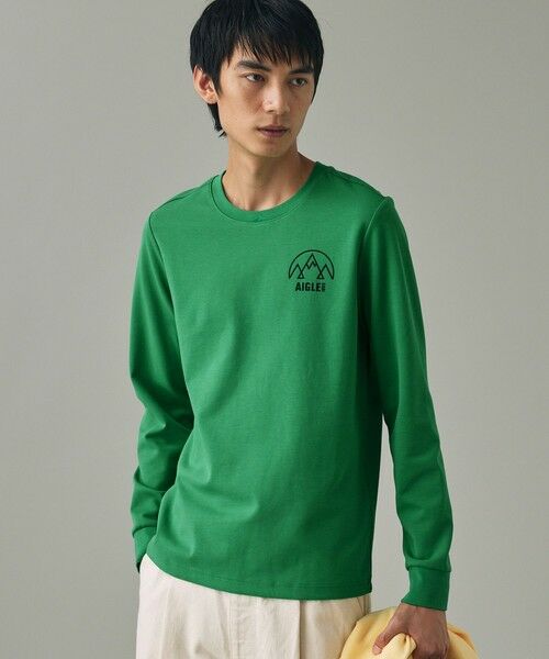 AIGLE / エーグル Tシャツ | UVカット ワンポイントロゴ ロングスリーブ 長袖リブTシャツ | 詳細2