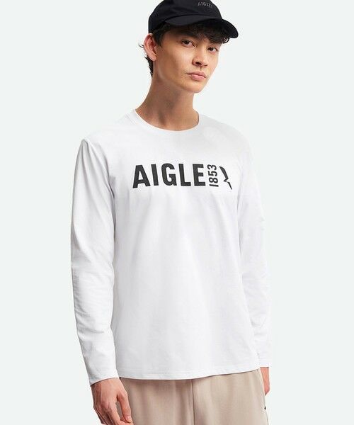 AIGLE / エーグル Tシャツ | UVカット ロングスリーブロゴTシャツ RP(ホワイト)