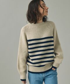 AIGLE / エーグル ニット・セーター | ウールブレンド ボーダーニットモックネックセーター