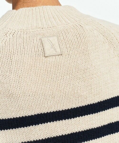 AIGLE / エーグル ニット・セーター | ウールブレンド ボーダーニットモックネックセーター | 詳細15