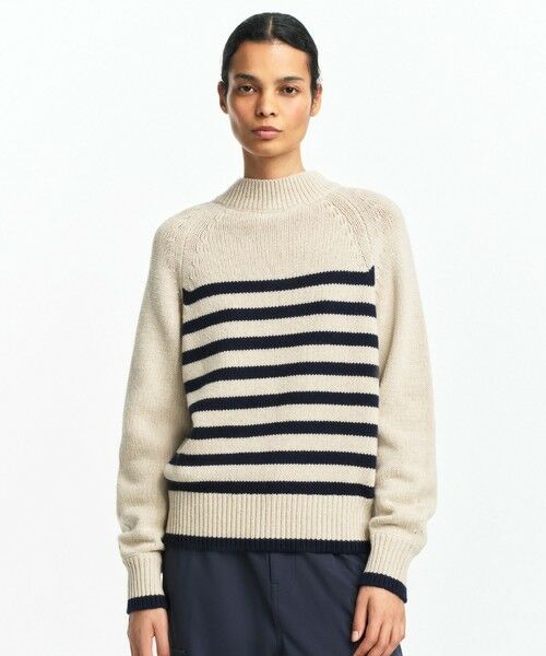 AIGLE / エーグル ニット・セーター | ウールブレンド ボーダーニットモックネックセーター | 詳細10