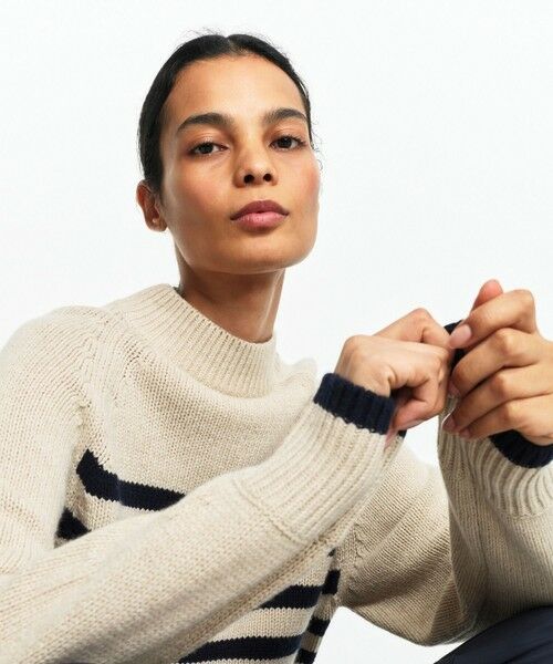 AIGLE / エーグル ニット・セーター | ウールブレンド ボーダーニットモックネックセーター | 詳細12