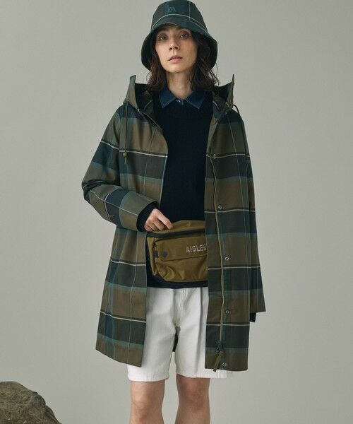 AIGLE / エーグル その他アウター | 透湿防水 防風 2レイヤー チェックパターンロングジャケット | 詳細1