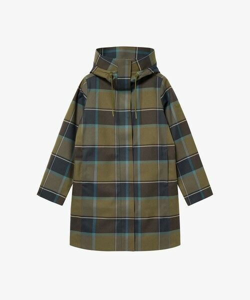 AIGLE/エーグル 透湿防水 防風 2レイヤー チェックパターンロングジャケット カーキ 36(S) AIGLE/エーグル 透湿防水 防風 2レイヤー チェックパターンロングジャケット カーキ 36(S)