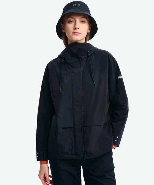 AIGLE/エーグル 撥水 3レイヤー ソフトストレッチ ジャケット ブラック S AIGLE/エーグル 撥水 3レイヤー ソフトストレッチ ジャケット ブラック S