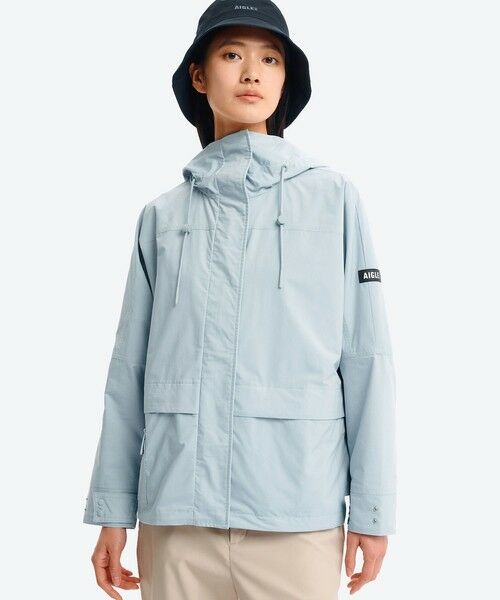 AIGLE/エーグル 撥水 3レイヤー ソフトストレッチ ジャケット ライトブルー M AIGLE/エーグル 撥水 3レイヤー ソフトストレッチ ジャケット ライトブルー M