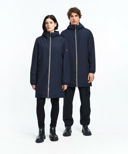 AIGLE/エーグル 【RainPack Warm】透湿防水 レインパックウォーム ロングジャケット ダークネイビー S-M