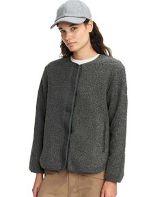 AIGLE / エーグル ブルゾン | ショートシェルパ テリー ノーカラージャケット